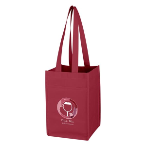 Non-Woven 4 Bottle Wine Tote Bag