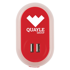 UL Listed Nightlight A/C Adapter With Dual USB Ports